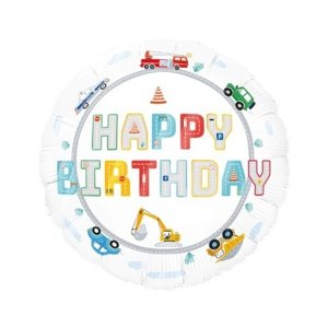 Foliový balonek dopravní prostředky - Happy Birthday - 45 cm