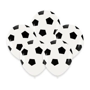 balonky s potiskem - Fotbalový míč - 30 cm, 5 ks