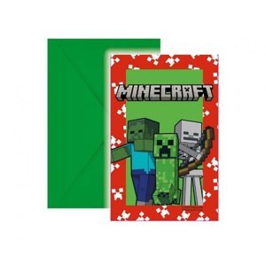Party pozvánky - Minecraft Creeper - 6 ks
