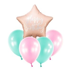 Balónkový set Happy Birthday Pastel Blash - 5 ks