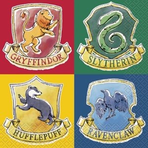 Papírové ubrousky Harry Potter - Bradavické koleje - 16 ks - Unique