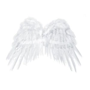 Andělská křídla bílá péřová Lux