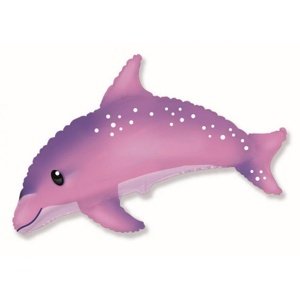 Foliový balonek - růžový delfín - 96 cm