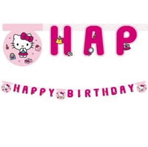 Party nápis Hello Kitty - Happy Birthday 200 cm