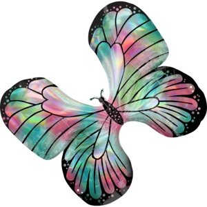Foliový balonek motýl holografický 76 x 66 cm