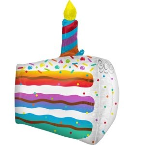Foliový balonek - kousek narozeninového dortu, 48 cm x 63 cm