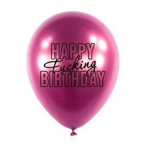 Balonky Happy Fuc... Birthday, Růžové, 5 ks