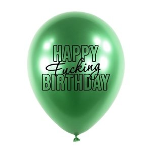Balonky Happy Fuc... Birthday, Zelené, 5 ks