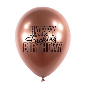 Balonky Happy Fuc... Birthday, Rosegold, 5 ks