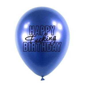 Balonky Happy Fuc... Birthday, Modré, 5 ks