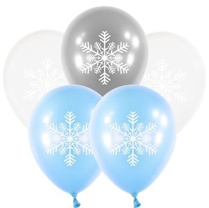Balonky s potiskem Sněhové vločky, 25 ks