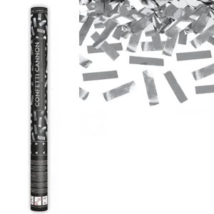 Vystřelovací konfety Stříbrné - 60 cm