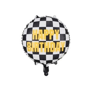 Foliový balonek Závodní auta - Happy Birthday 45 cm