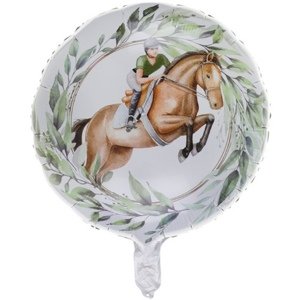 Foliový balonek kulatý - závodní  koně - 45 cm