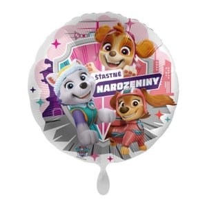 Foliový balonek Šťastné narozeniny Tlapková Patrola - Sky a Everest CZ - 43 cm