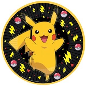 Papírové talíře Pokemon - Pikachu  23 cm, 8 ks