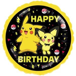 Foliový balonek Happy Birthday - Pokemon Pikachu 2024, 43 cm