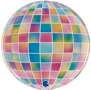 Balonek bublina s potiskem - color disco 38 cm