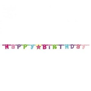 Party nápis girl Happy Birthday 180 cm