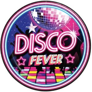 Papírové talíře Disco Fever - 23 cm, 6 ks