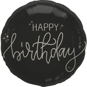 Foliový balonek Happy Birthday - Crème Noir 45 cm