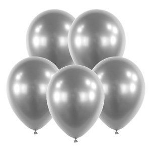 Balonky chromové stříbrné 30 cm - 5 ks