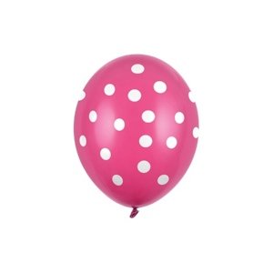 Latexový balonek s puntíky tmavě růžový 30 cm