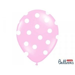 Latexový balonek s puntíky světle růžový 30 cm