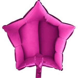 Foliový balonek hvězda tmavě růžová 45 cm - Nebalený