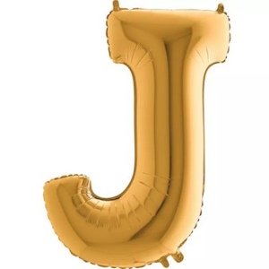 Foliové písmeno J zlaté 102 cm