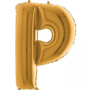 Foliové písmeno P zlaté 102 cm