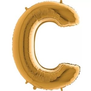 Foliové písmeno C zlaté 102 cm