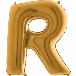 Foliové písmeno R zlaté 102 cm