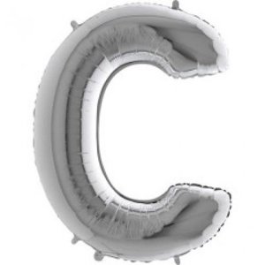 Foliové písmeno C stříbrné 102 cm