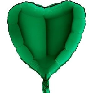 Foliový balonek srdce zelené 45 cm - Nebalený