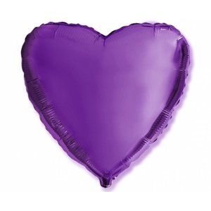 Foliový balonek srdce fialové 45 cm - Nebalený