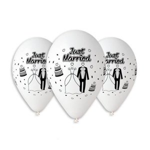 Latexový balonek svatební - Just Married 30 cm