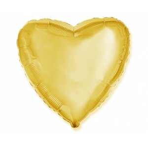 Foliový balonek srdce zlaté 45 cm - Nebalený