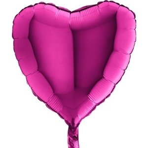 Foliový balonek srdce tmavě růžové 45 cm - Nebalený