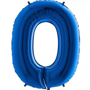 Foliová číslice - modrá 0