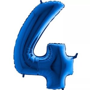 Foliová číslice - modrá 4