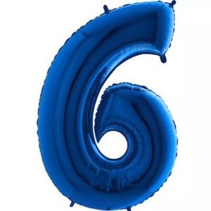Foliová číslice - modrá 6