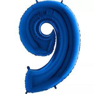 Foliová číslice - modrá 9