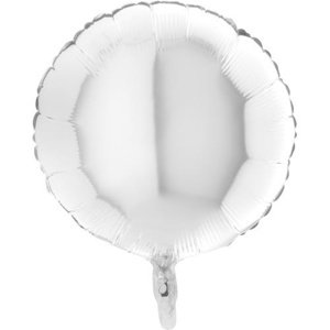 Foliový balonek kruh bílý 45 cm - Nebalený