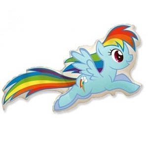 Foliový balonek My little Pony - létající Rainbow Dash 59 cm - Nebalený