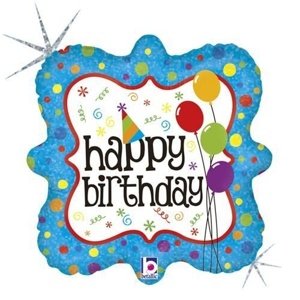 Foliový balonek s balonky Happy birthday 45 cm