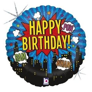 Foliový balonek superhero Happy Birthday 45 cm