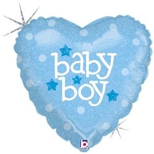 Foliový balonek srdce Baby boy 45 cm