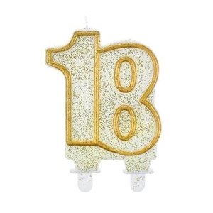 Svíčka narozeninová číslice 18 zlatá