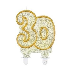 Svíčka narozeninová číslice 30 zlatá